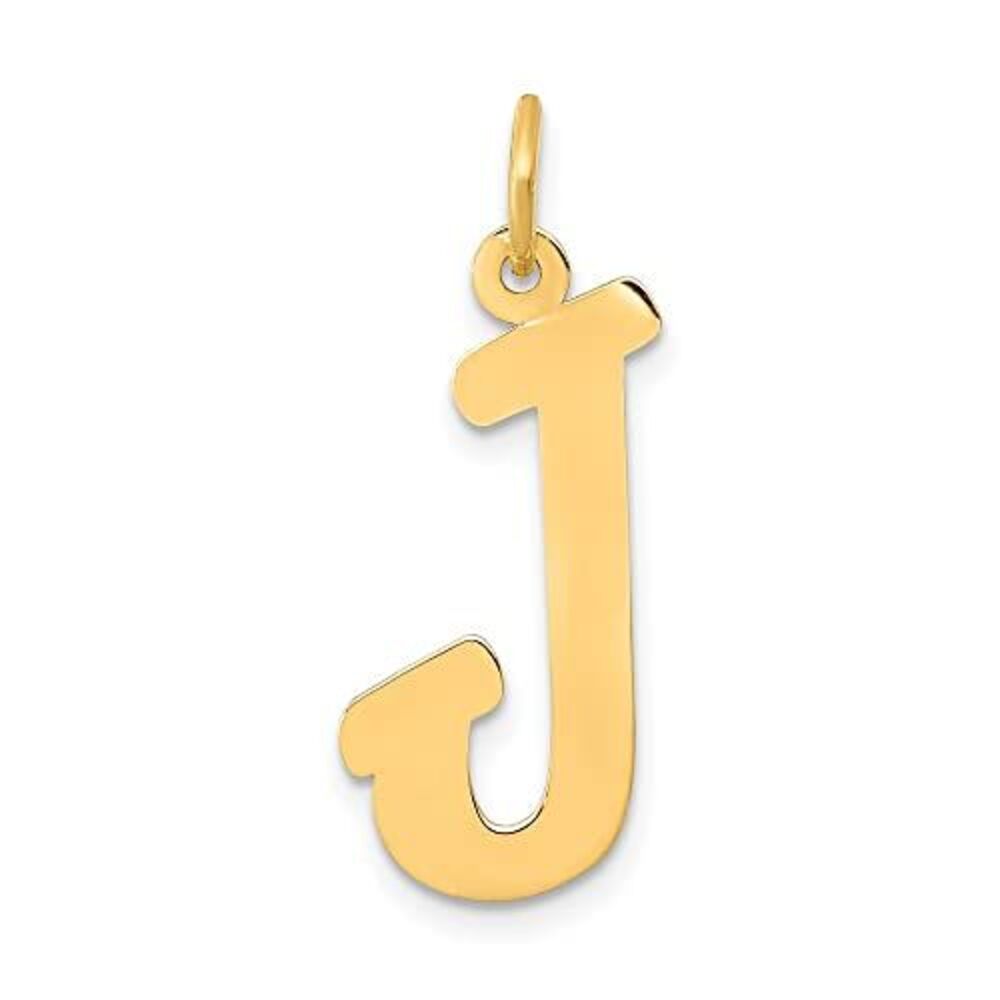 10k Yellow Gold Small Script Initial J Charm - image 4